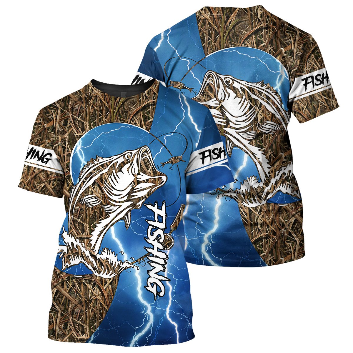 Gifury Fishing T-shirt Fishing Apparel Bass Fish Fishing Blue Grass T-shirt Fishing Hoodie 2023