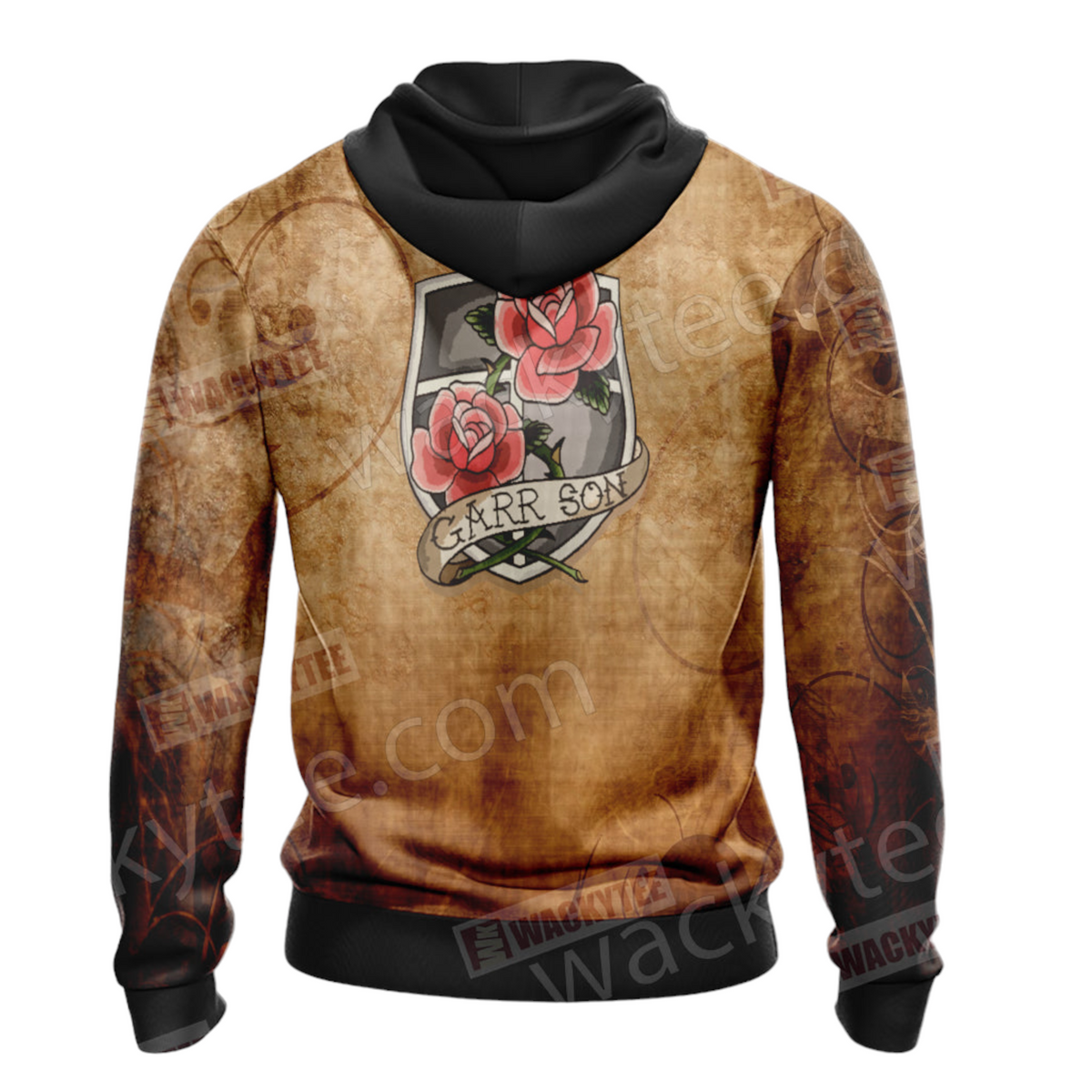 Attack On Titan Hoodie Attack On Titan Garrison Flower Hoodie Brown Unisex