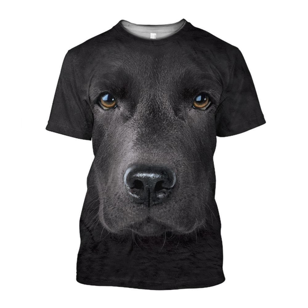 Dog Hoodie Black Labrador Face Graphic T-shirt Black Unisex