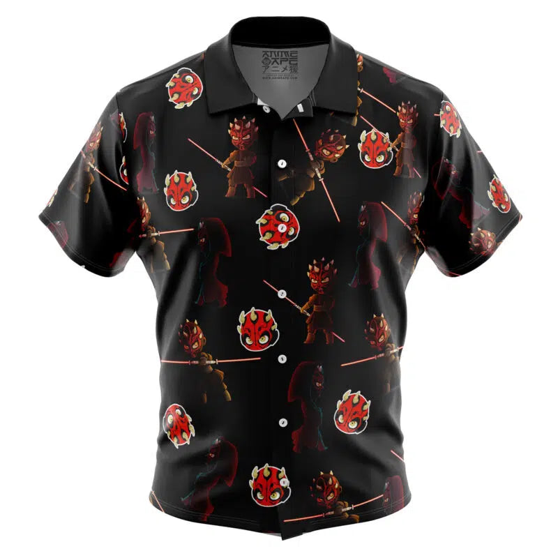 Chibi Darth Maul Pattern Star Wars Pattern Button Up Hawaiian Shirt