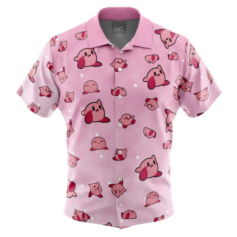 Kirby Pattern Button Up Hawaiian Shirt