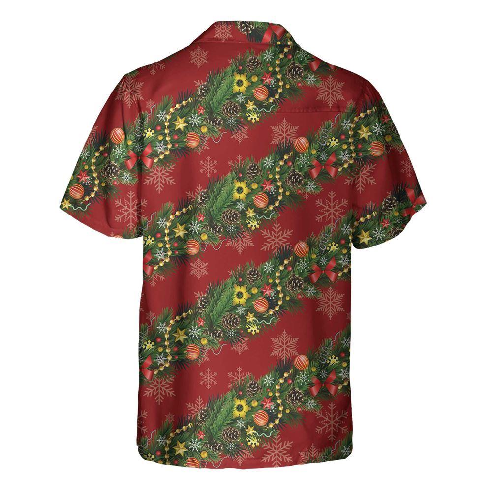 NoClaws Christmas Hawaii Shirt Christmas Decorations With Snowflakes Hawaiian Shirt Red Green Unisex