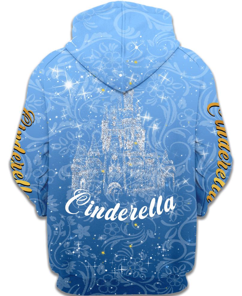 DN Hoodie DN Princess Cinderella In Ball Gown Graphic Hoodie Blue Unisex