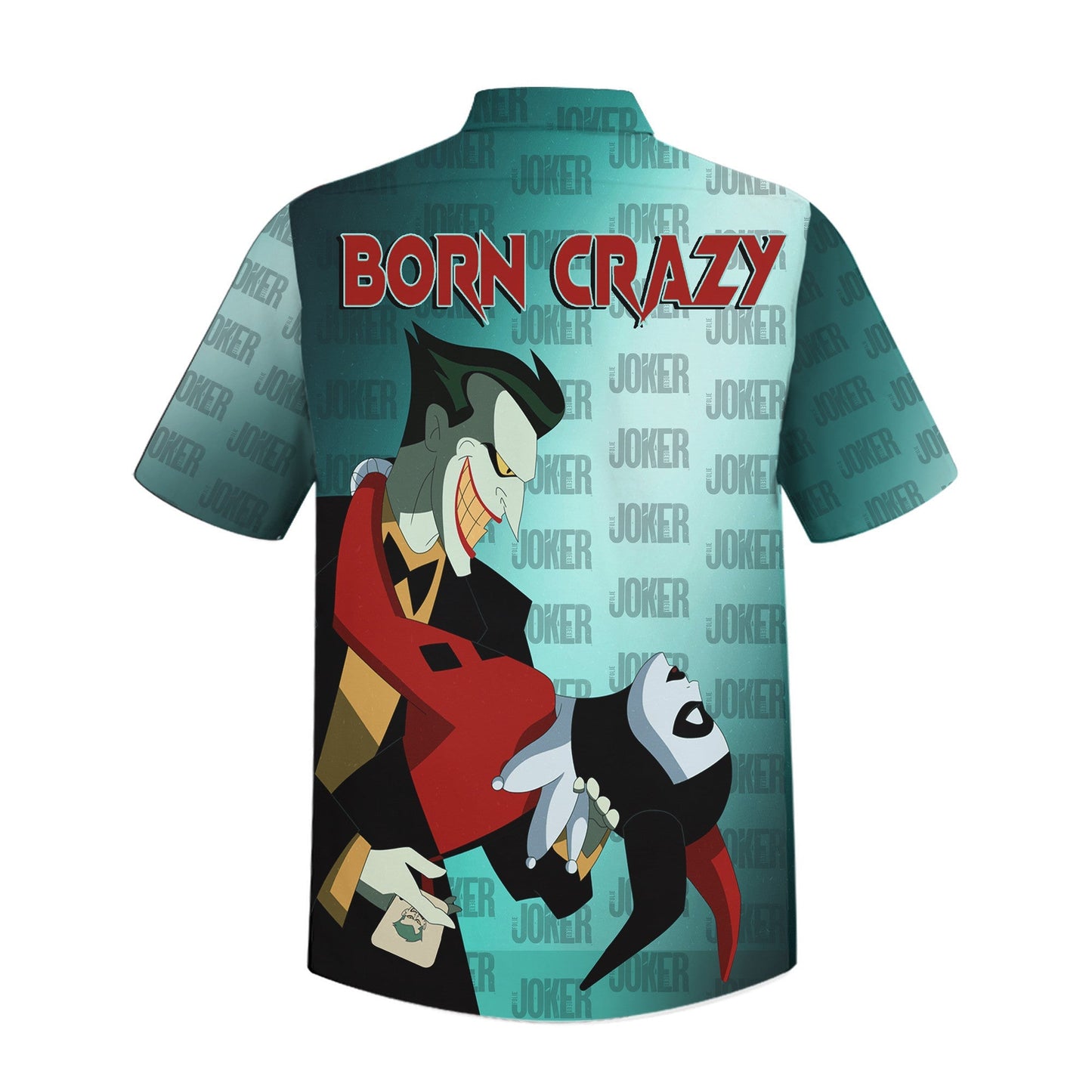 Joker Hawaii Shirt DC Joker And Harley Born Crazy Hawaiian Shirt Blue Unisex