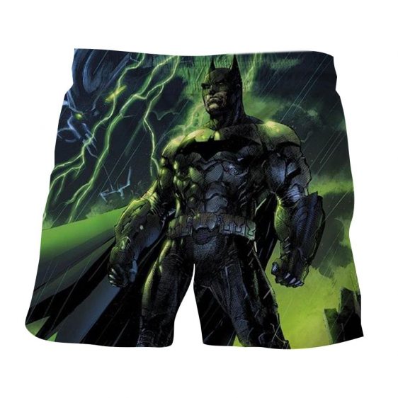 Batman Shorts Batman the Dark Knight Thunderlight Beach Shorts Black Green