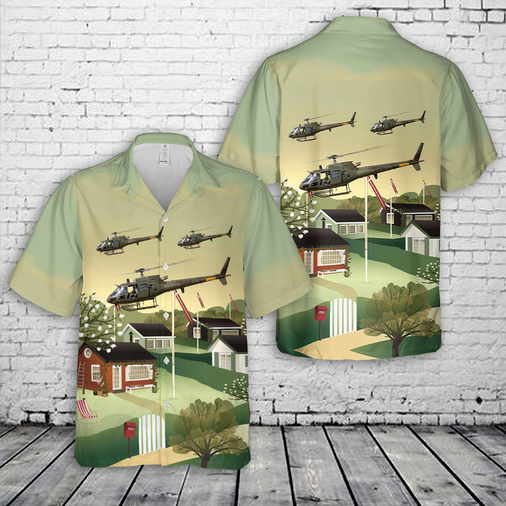 Danish Army Aerospatiale AS550 Hawaiian Shirt