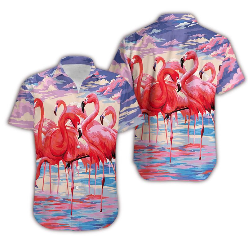 Gifury Flamingo Hawaii Shirt Flamingo Cloud Hawaiian Shirt Flamingo Aloha Shirt 2022