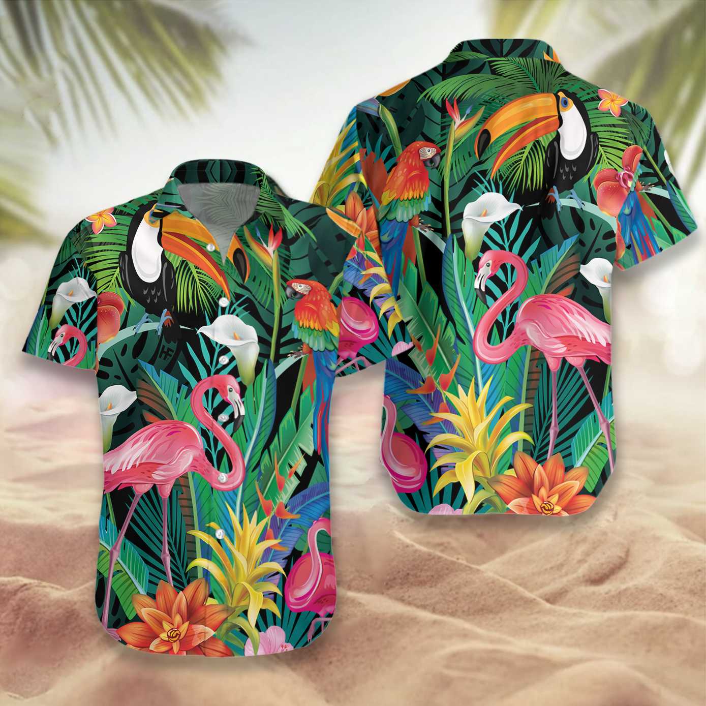 Gifury Flamingo Hawaii Shirt Tropical Flower Forest Tropical Bird Hawaiian Shirt Flamingo Aloha Shirt 2025