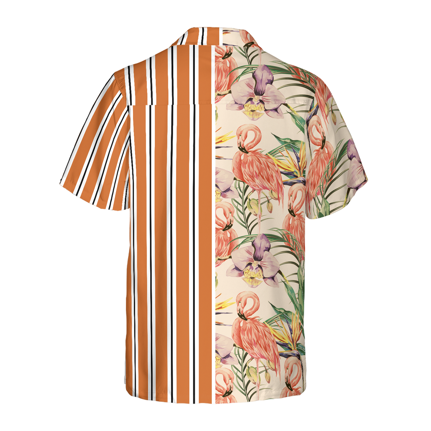 NoClaws Flamingo Hawaii Shirt Floral Flamingo Retro Vintage Hawaiian Shirt Orange Unisex