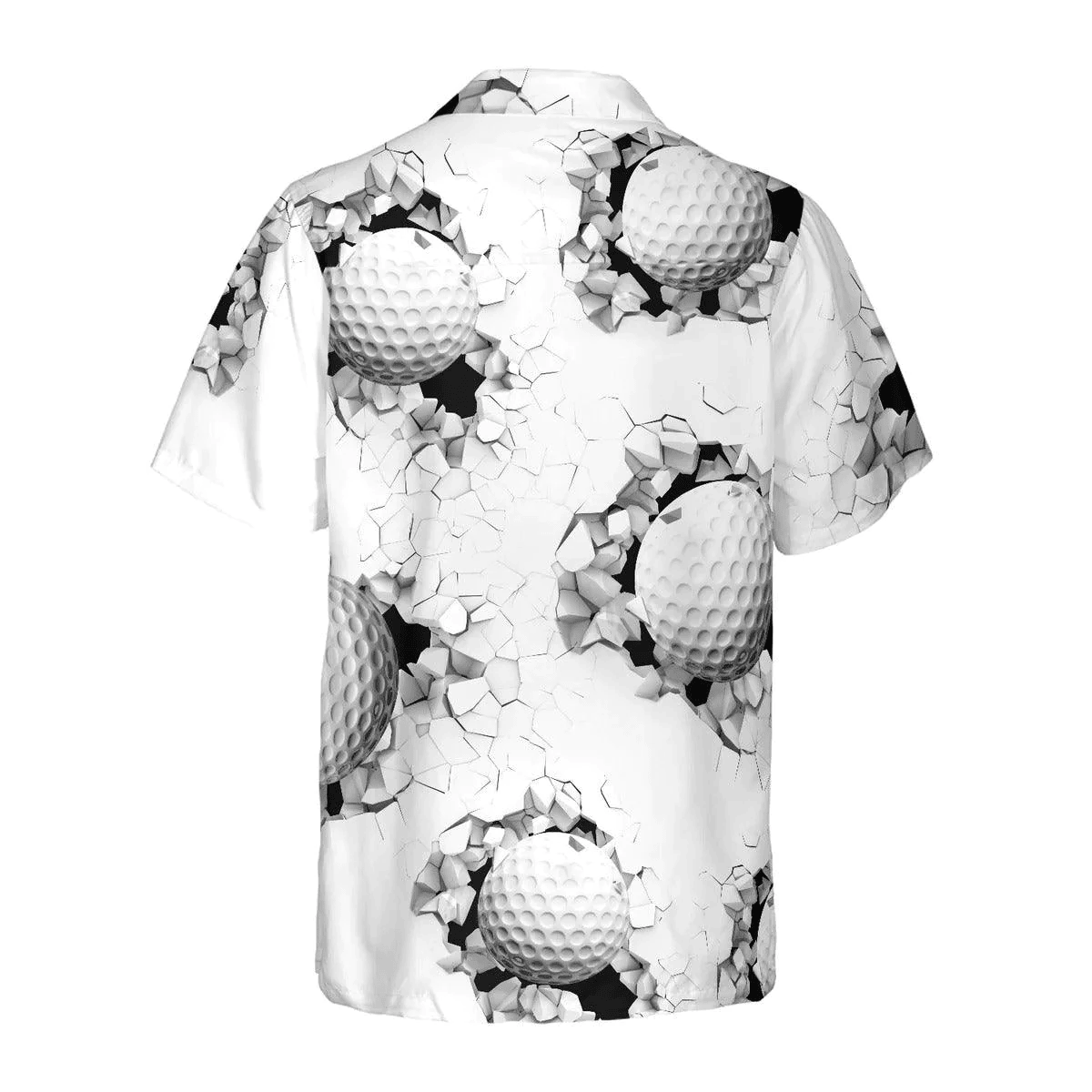 NoClaws Golf Hawaii Shirt Golf Ball Breaking Through Wall Hawaiian Shirt White Unisex