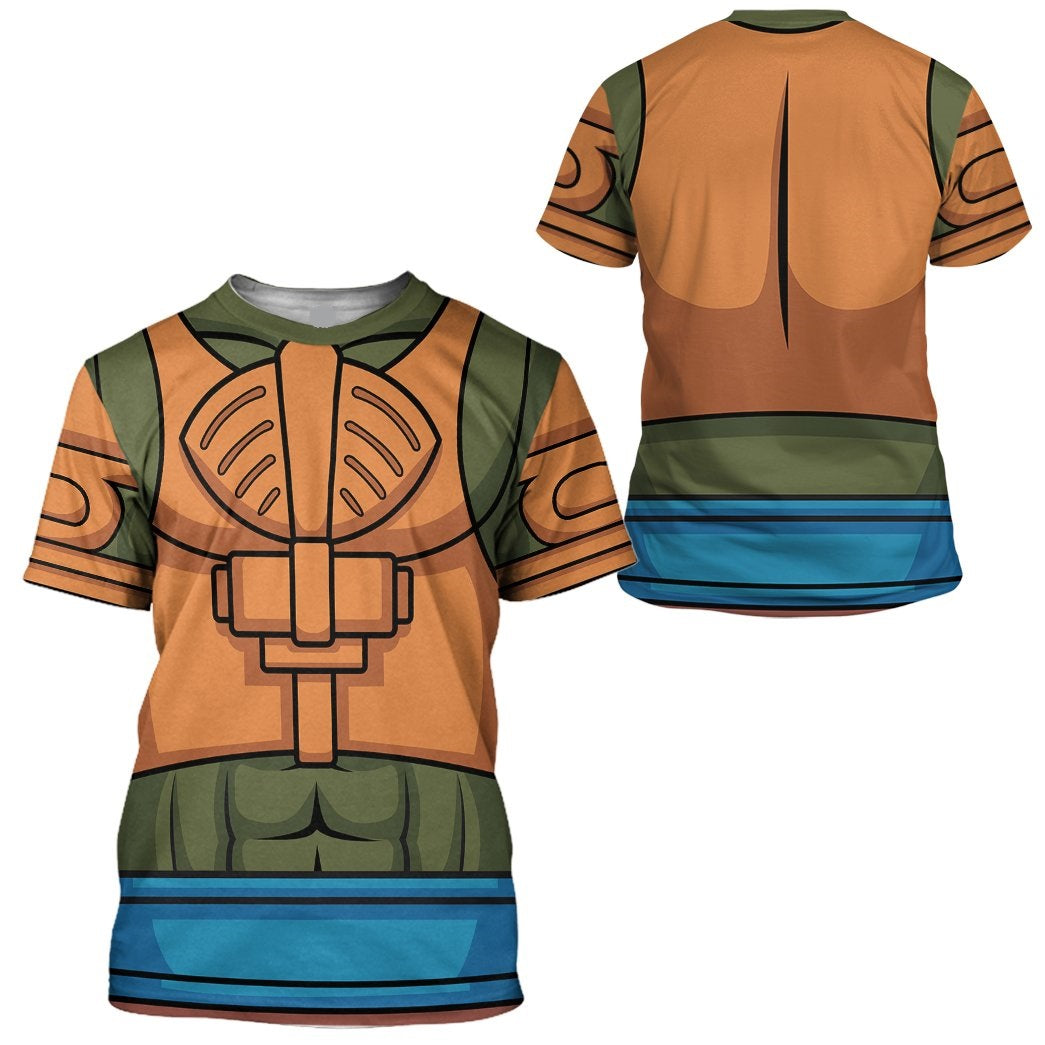 He-Man And The Masters Of The Universe Hoodie Master Of The Universe Man At Arms Costume T-shirt Green Orange Unisex