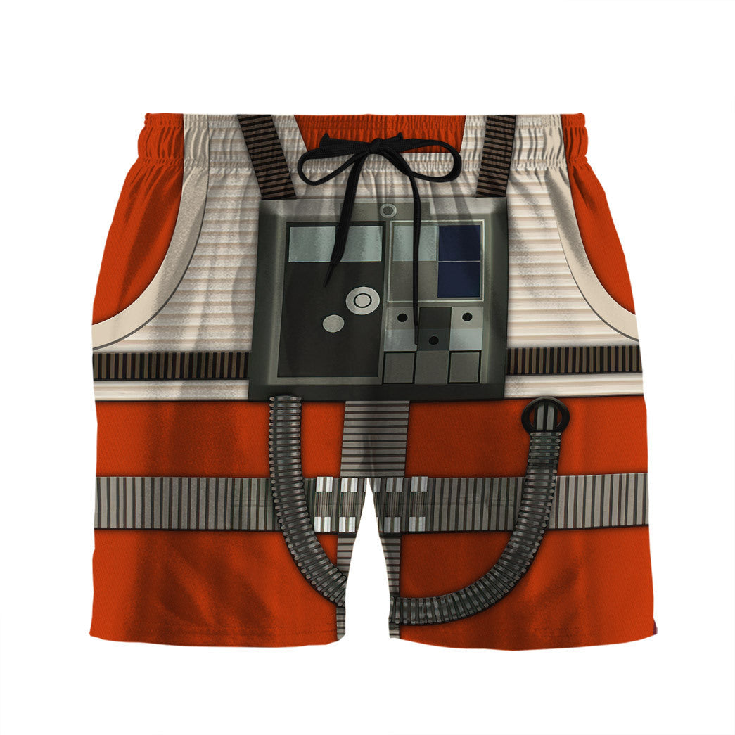 Starwars Shorts Starwars Rebel Pilot Costume Beach Shorts Orange