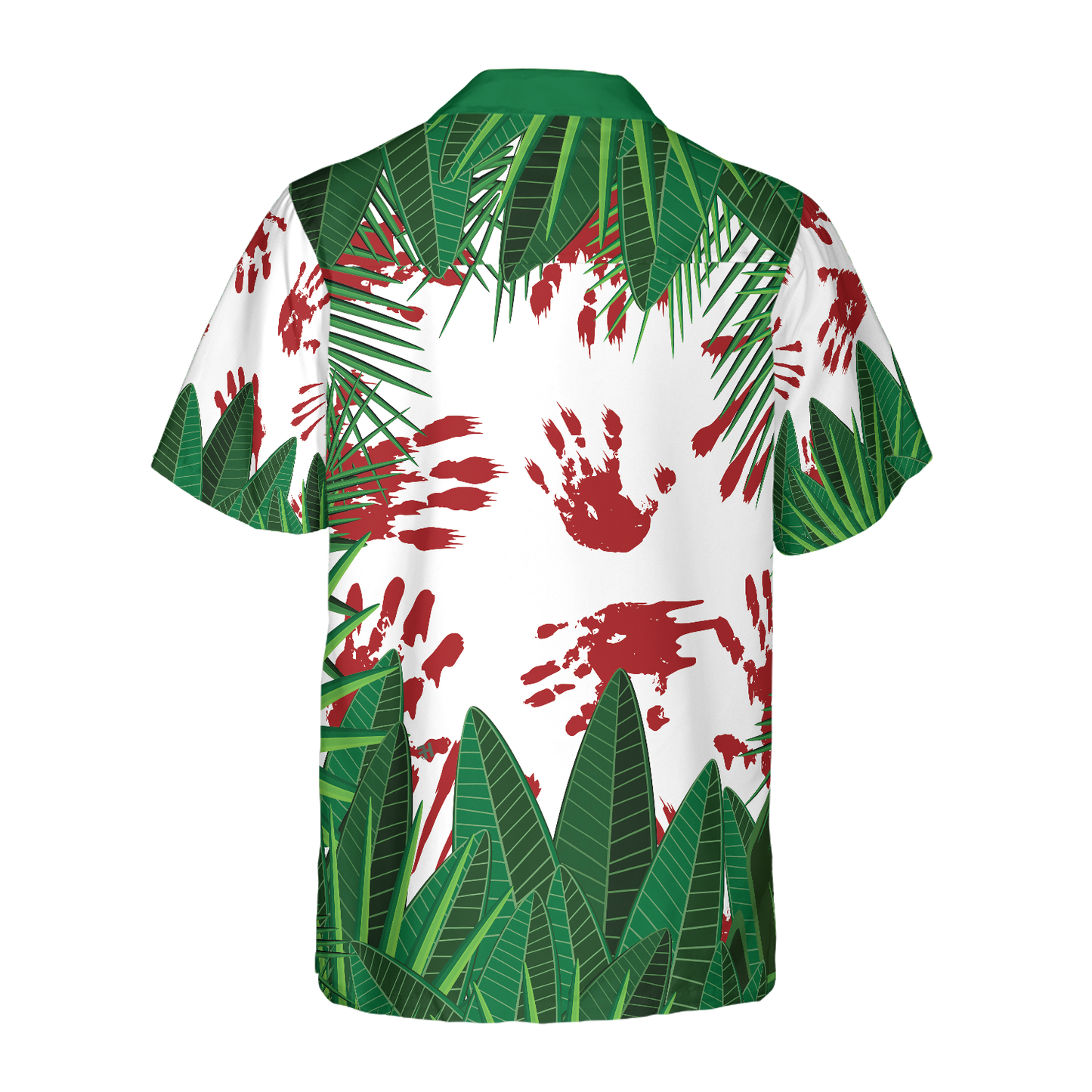 NoClaws Halloween Hawaii Shirt Ghost In The Bushes Halloween Hawaiian Shirt White Green Unisex