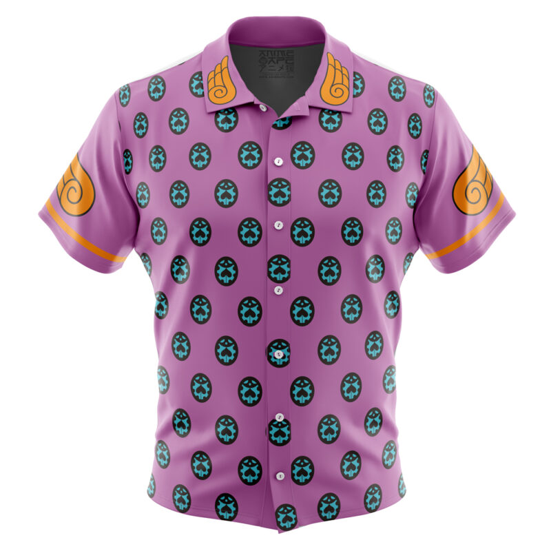 Giorno Giovanna Anime Jojo’s Bizarre Adventure Button Up Hawaiian Shirt