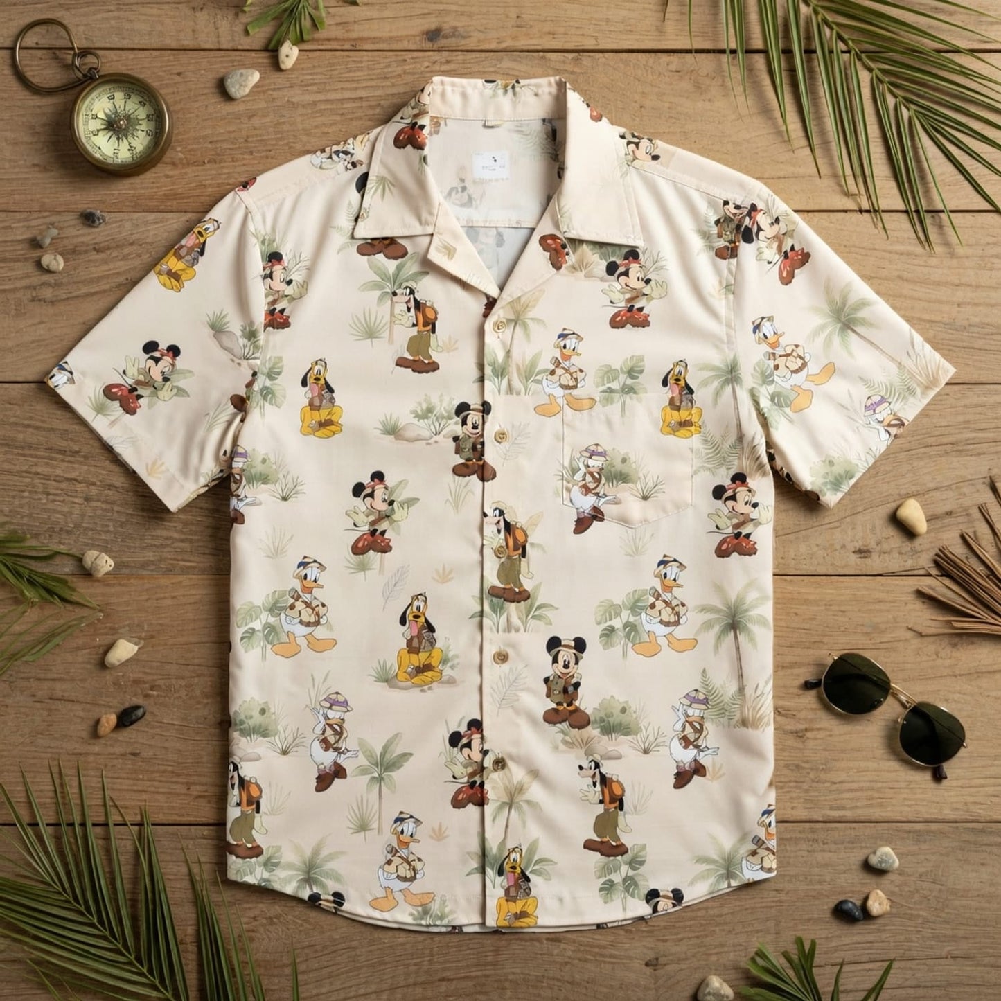 Safari Mouse Hawaiian Shirt - Tropical Jungle Explorer Print - HWI7676UI