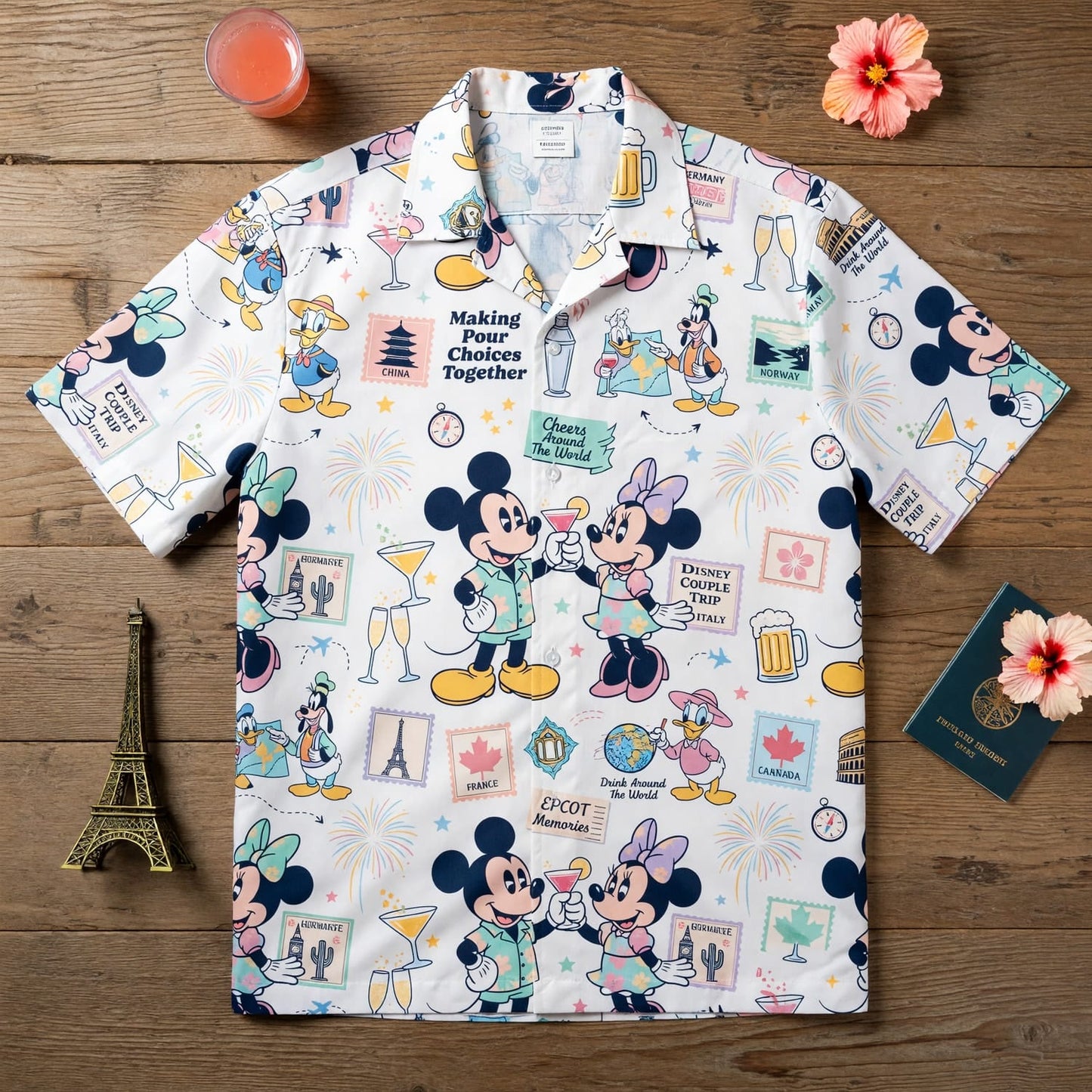 World Park Drink Around the World Hawaiian Shirt - Mouse Vacation - HWSC5VVL0