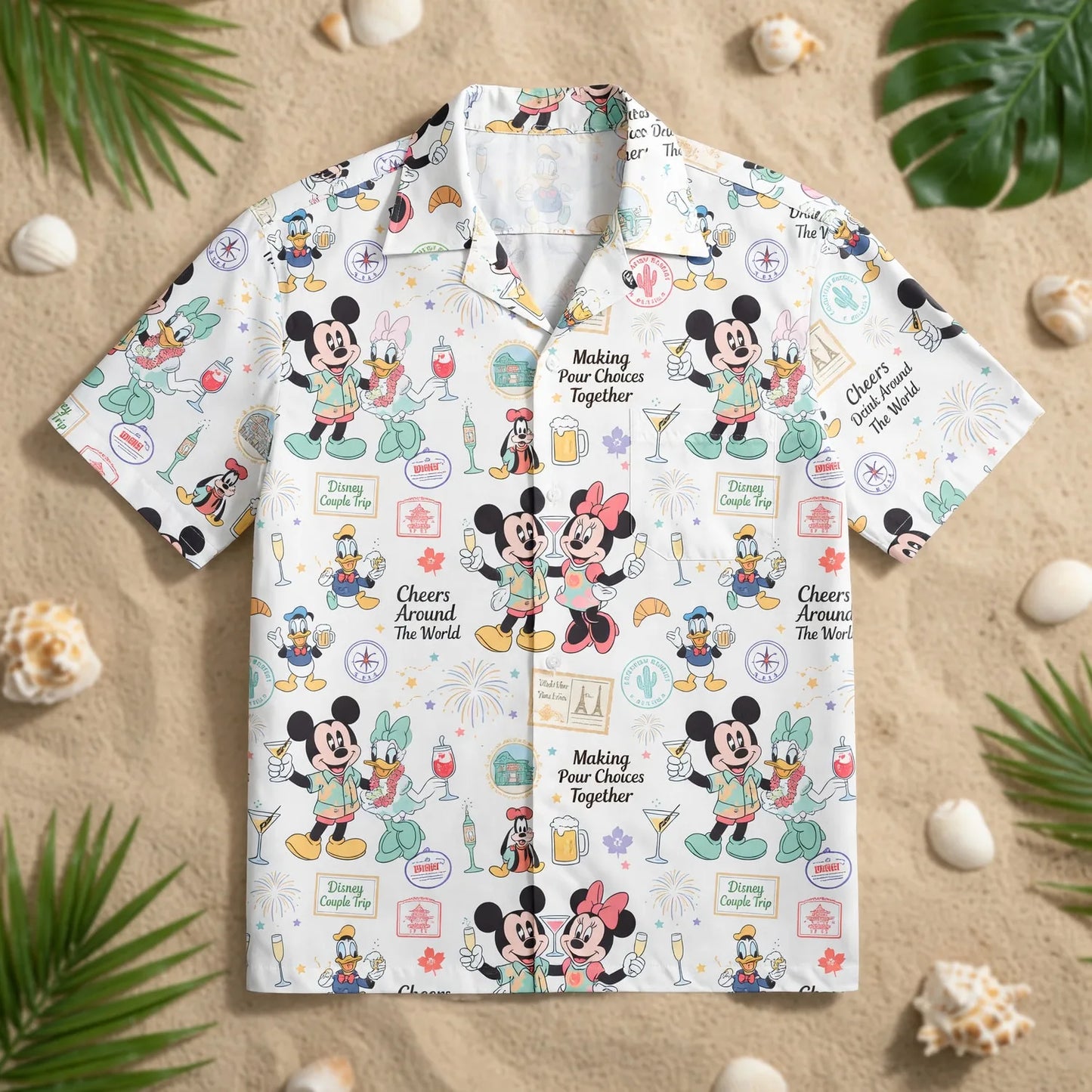 Drink Around The World Hawaiian Shirt - Mouse Cheers Vacation - HWWKM8DJB