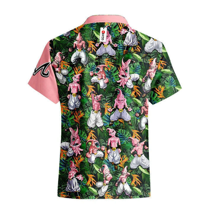 Dragon Ball Hawaii Shirt Dragon Ball Majin Buu Tropical Pattern Hawaiian Shirt Pink Green Unisex
