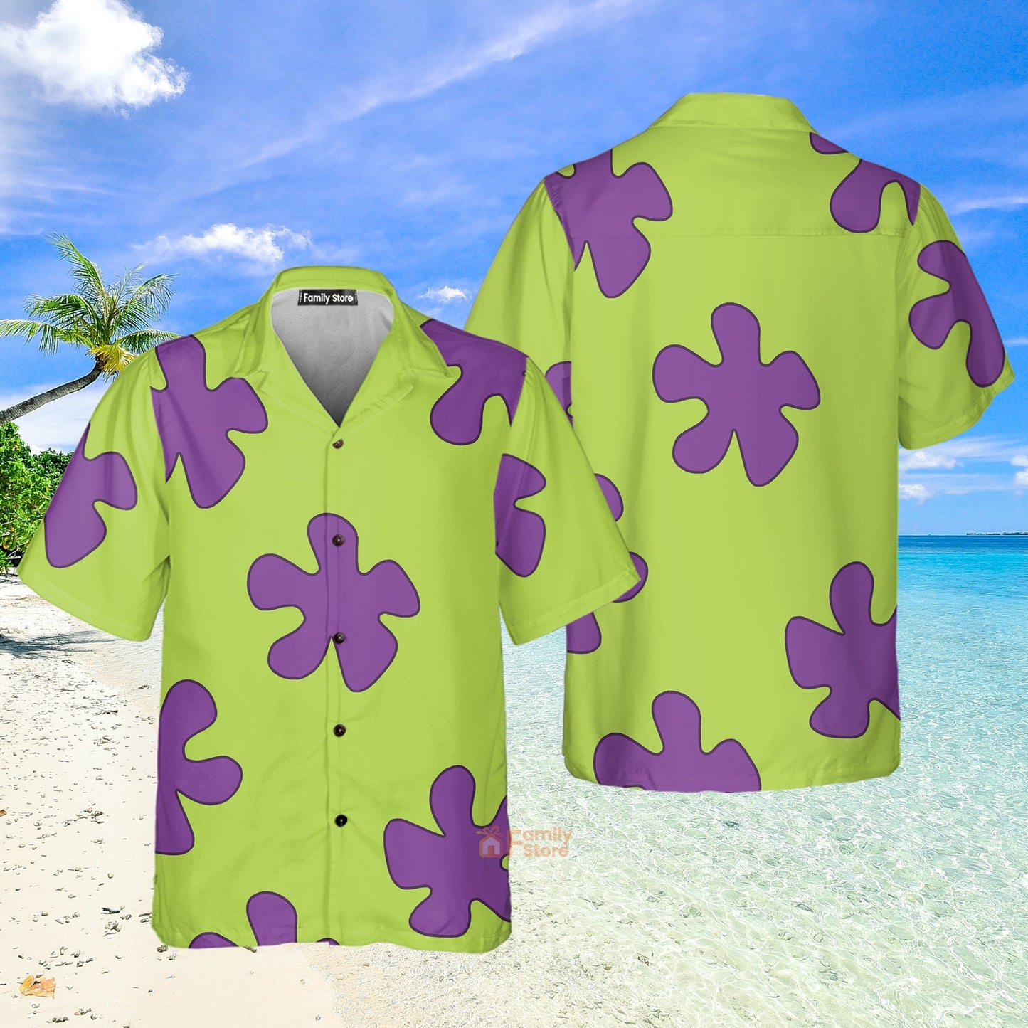Summer Casual Patrick Star Cartoon Image Printing Costume Cosplay - Hawaiian Shirt
