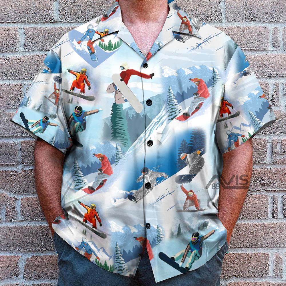 Snowboarding On The Snow - Hawaiian Shirt