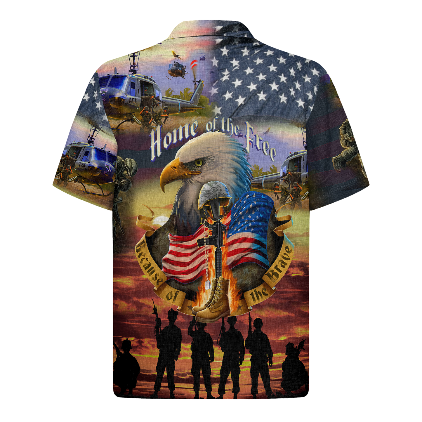 Home Of The Free Because Of The Brave - Hawaiian Shirt - Patriotic Gift For Veterans | HN02