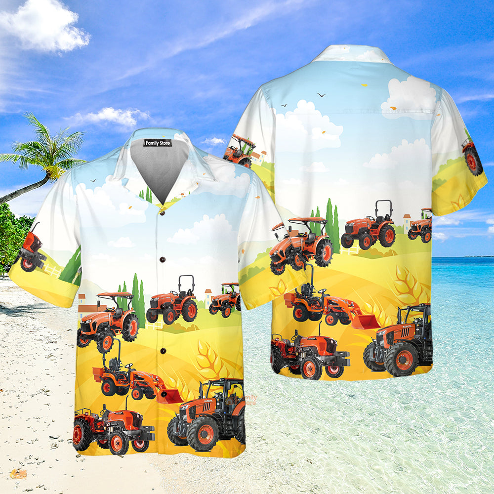 Kubota Tractor Farm Aloha Hawaiian Shirt For Men, Women