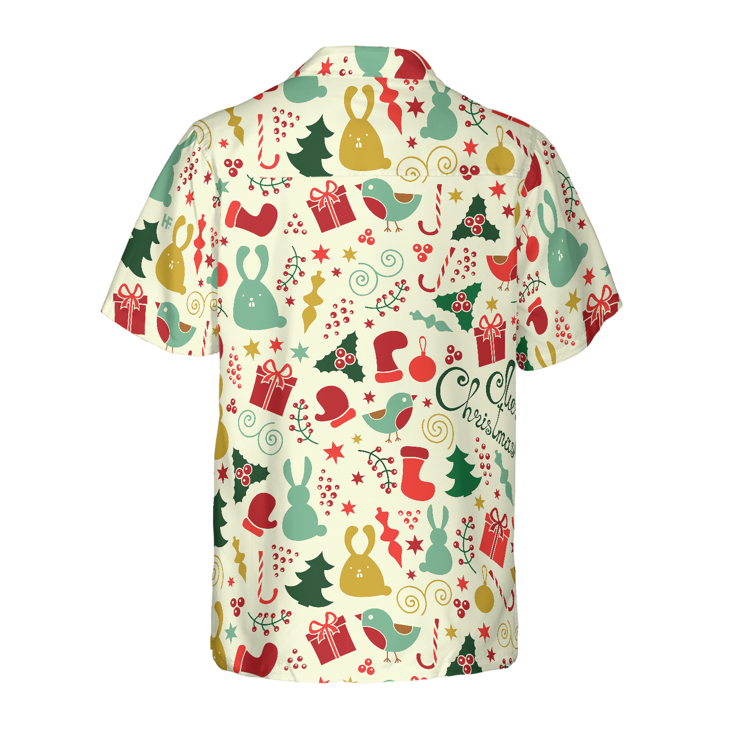 NoClaws Christmas Hawaii Shirt Merry Christmas Holiday Pattern Hawaiian Shirt Colorful Unisex