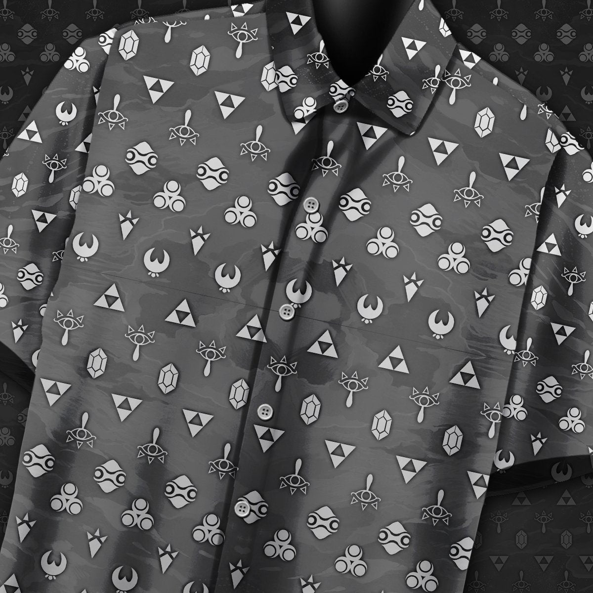 Legend Of Zelda Hawaii Shirt LOZ Symbols Pattern Hawaiian Shirt Legend Of Zelda Aloha Shirt