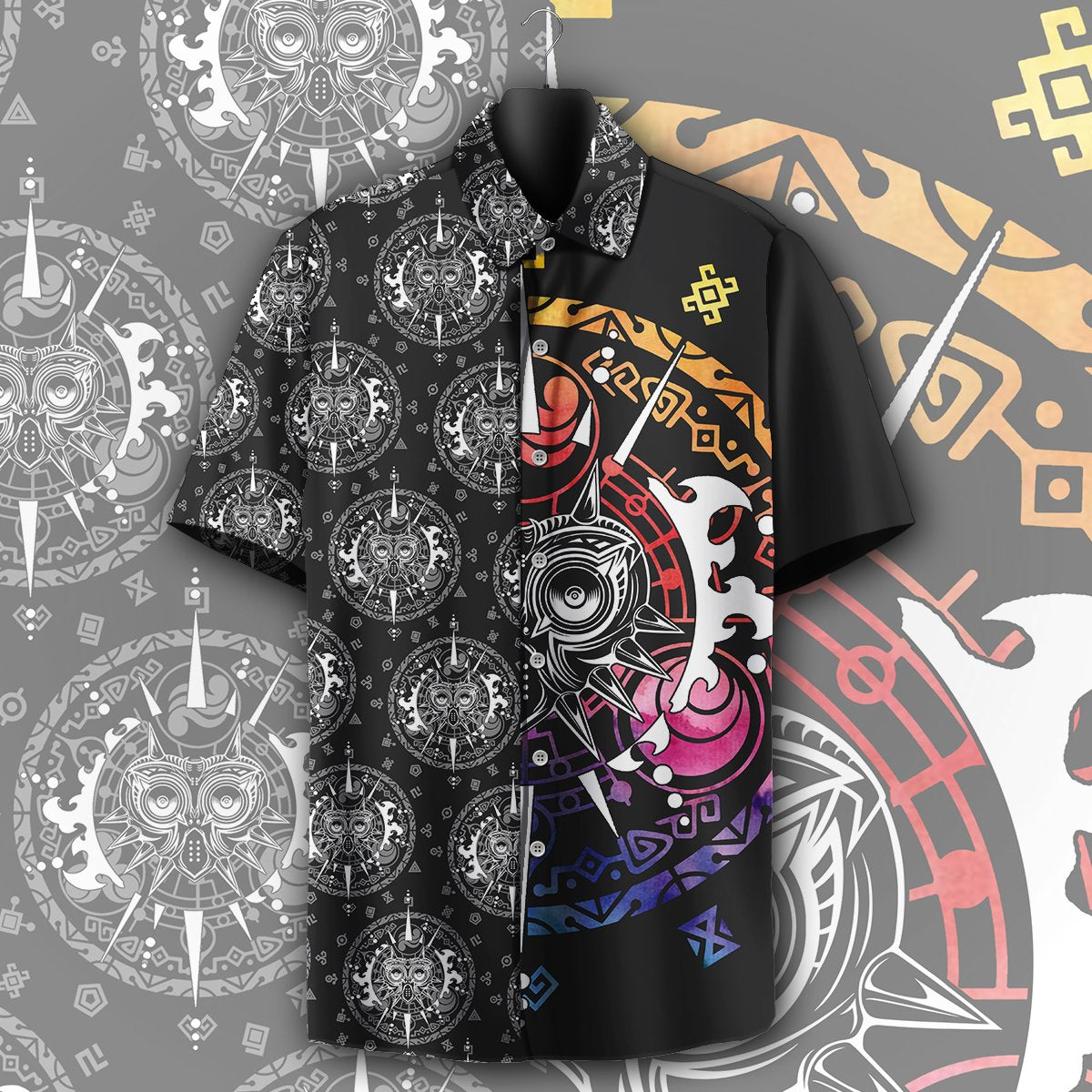 Legend Of Zelda Hawaiian Shirt Majora's Mask Mandala Hawaii Shirt Legend Of Zelda Aloha Shirt