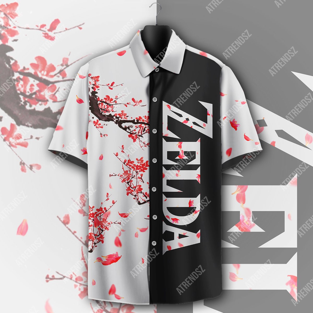 Legend Of Zelda Hawaiian Shirt Zelda Cherry Blossom Aloha Shirt Legend Of Zelda Hawaii Shirt