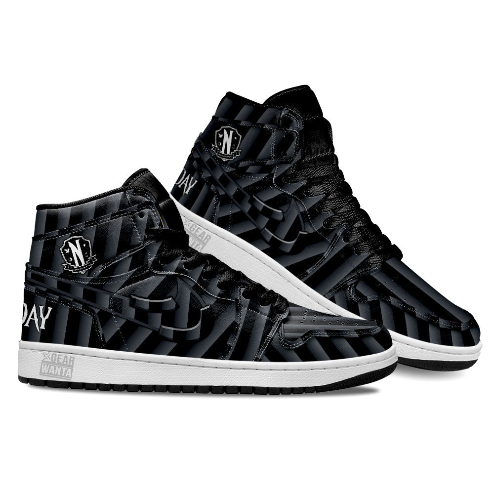 Nevermore Uniform Wednesday Addams J1s Sneakers Gifts Idea For Fans MN23