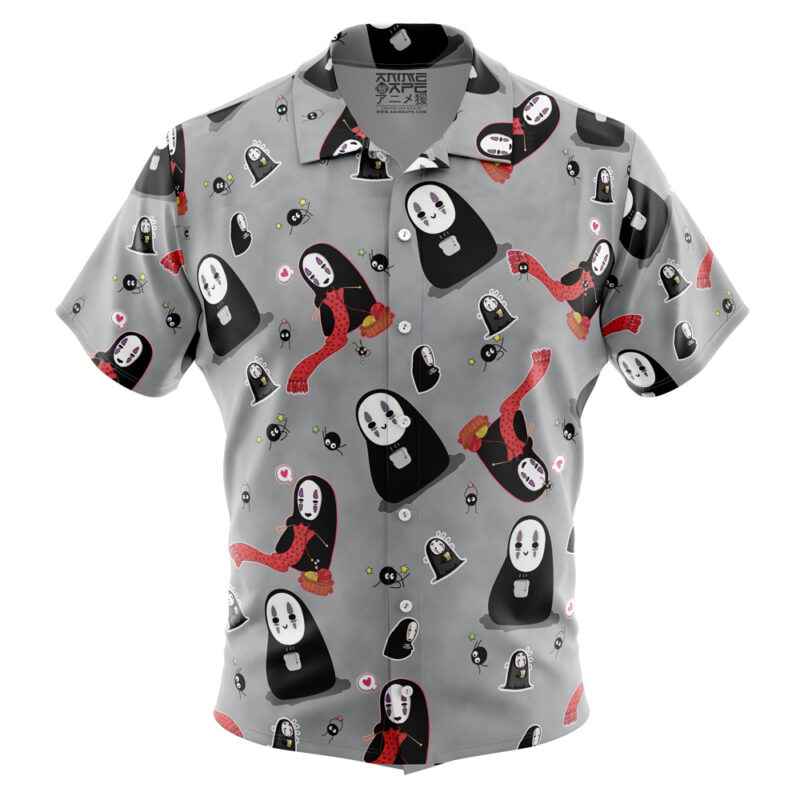 No Name Spirited Away Studio Ghibli Pattern Button Up Hawaiian Shirt