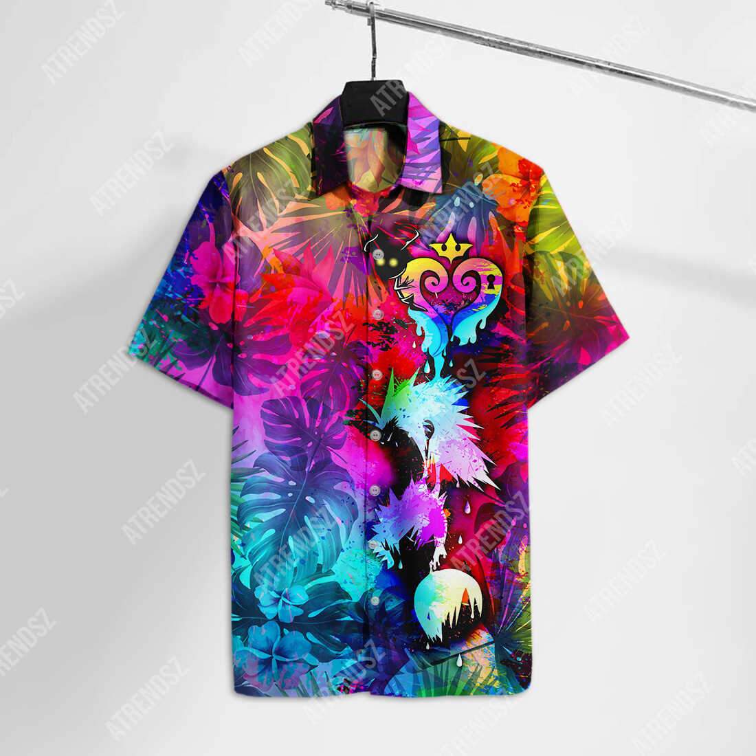 Kingdom Hearts Hawaiian Shirt Roxas Xion Axel Kingdom Hearts Logo Radiant Color Hawaii Aloha Shirt