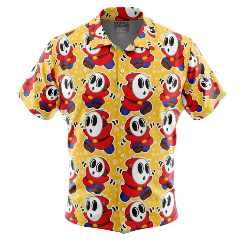 Shy Guy Super Mario Bros Button Up Hawaiian Shirt