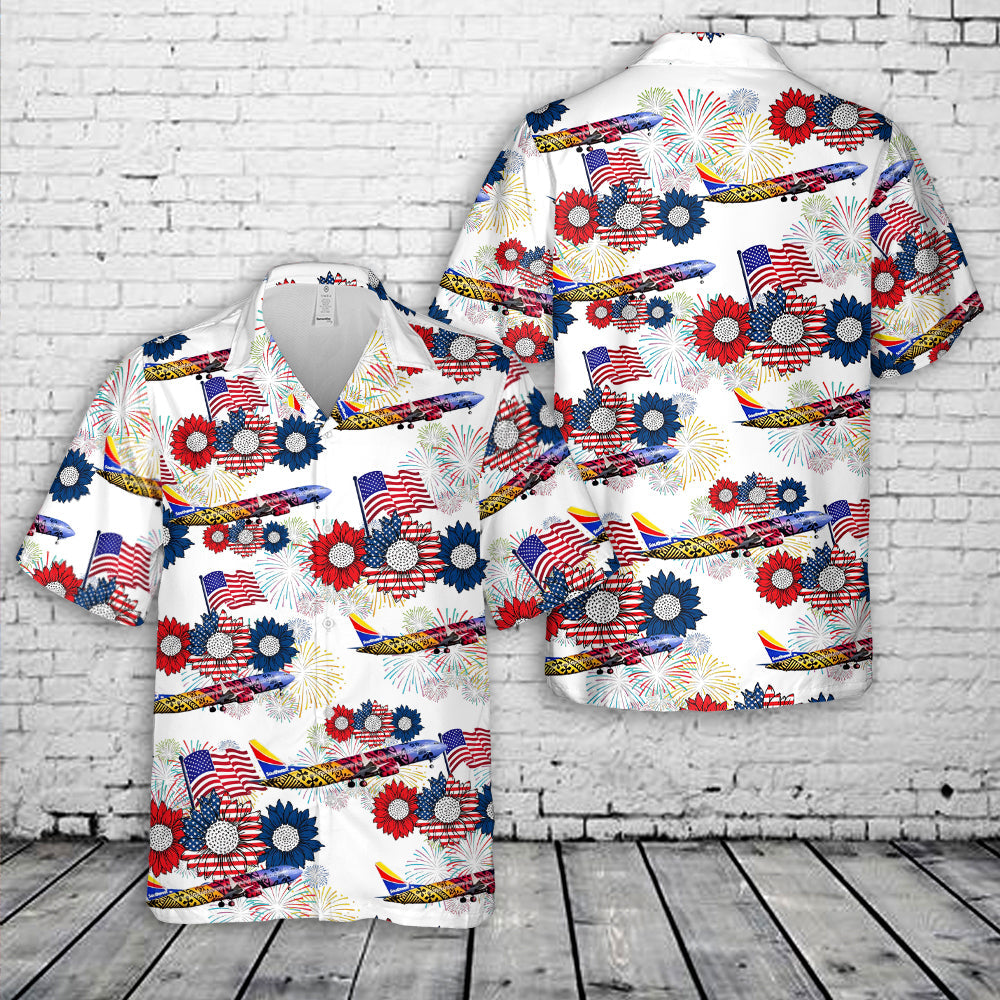 Southwest Airlines Boeing 737 MAX 8 Imua One, 4th Of July Hawaiian Shirt