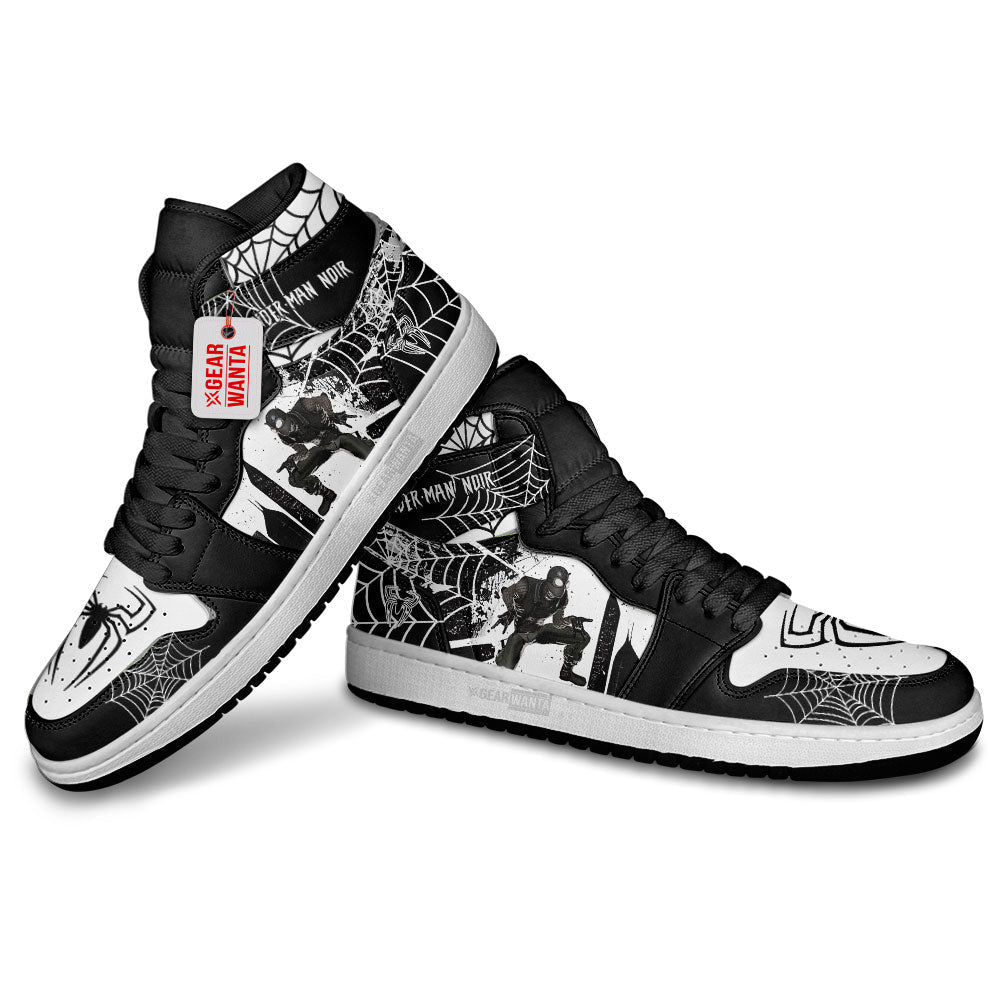 Spider-Man Noir Spider-Verse J1s Sneakers Custom For Fans PT21