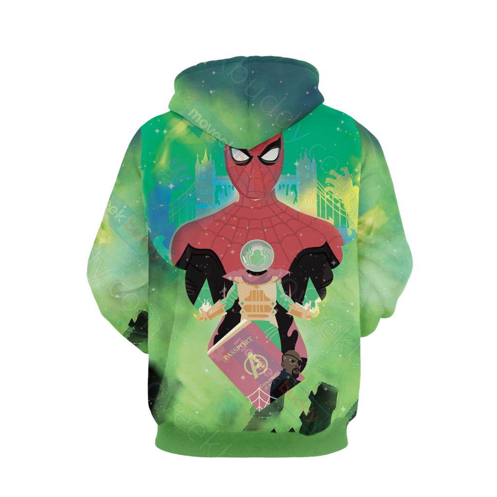 Spiderman Hoodie Soiderman And Mephisto Villain Graphic Hoodie Green Unisex