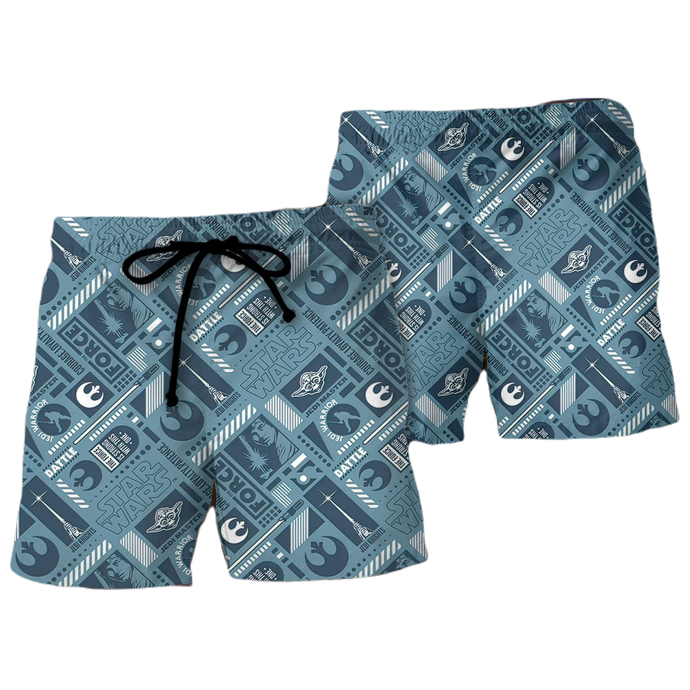 Starwars Shorts the Force Is Strong with This One Beach Shorts Blue