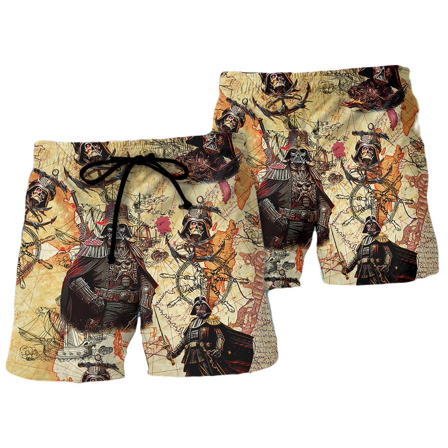 Starwars Shorts Starwars Darth Vader As Pirates Beach Shorts Black Brown