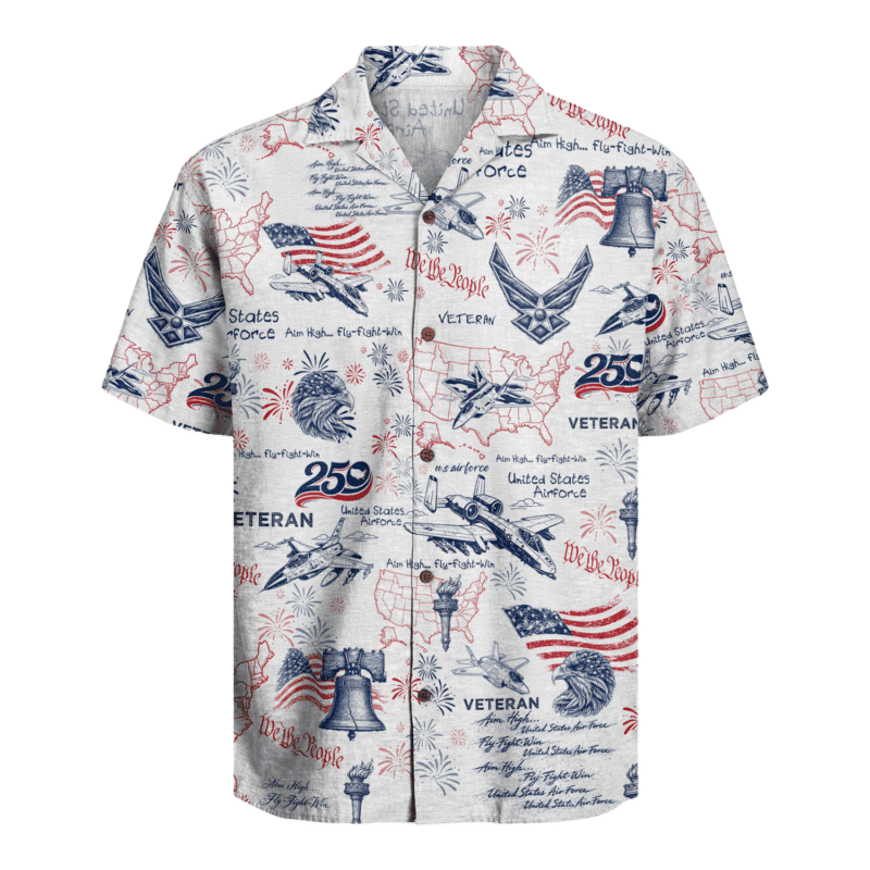 US Air Force Veteran β America 250th Anniversary Hawaiian Shirt