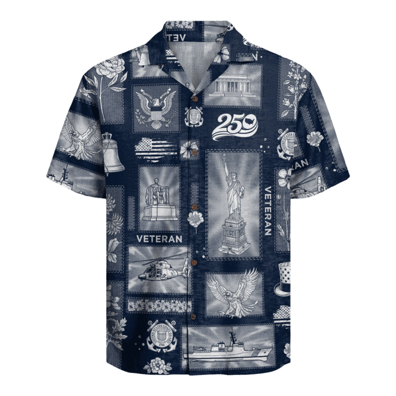 US Coast Guard Veteran β America 250th Anniversary Hawaiian Shirt