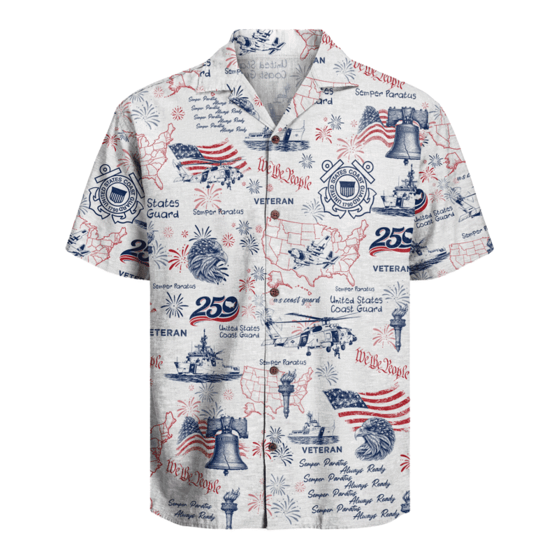 US Coast Guard Veteran β America 250th Anniversary Hawaiian Shirt