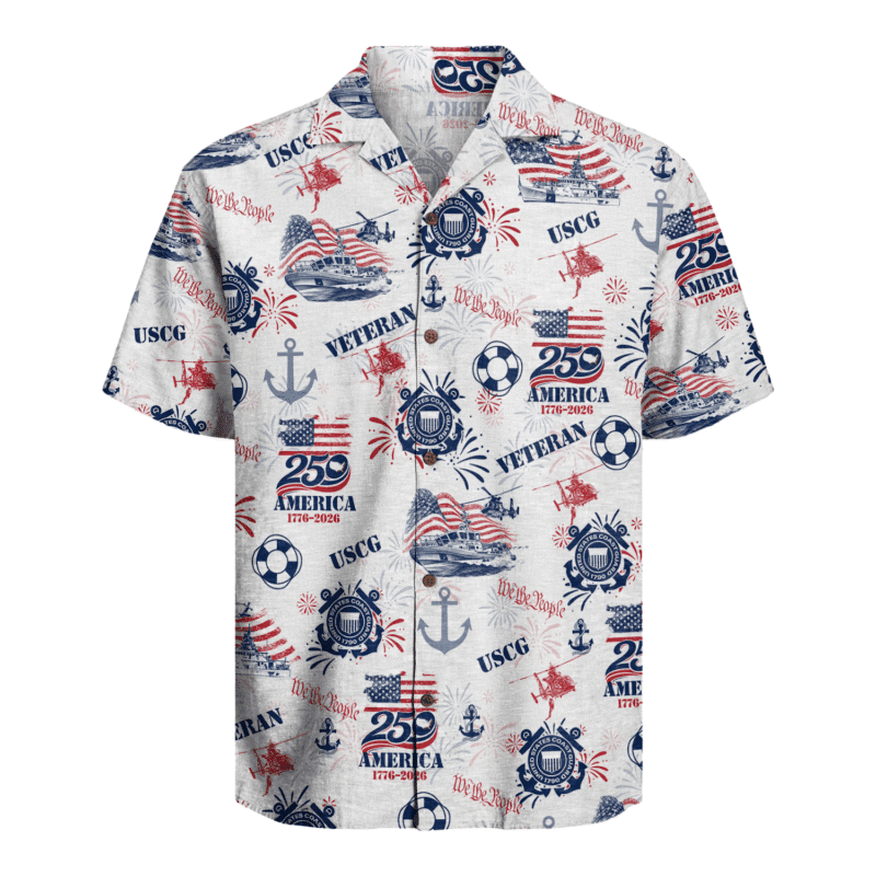 US Coast Guard Veteran β America 250th Anniversary Hawaiian Shirt