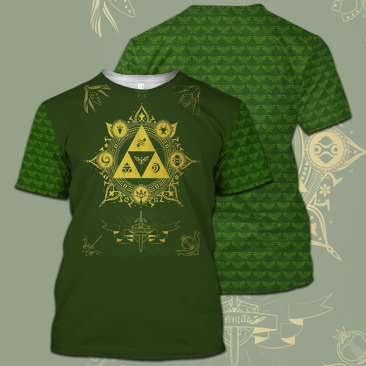 Legend Of Zelda Shirt Triforce Hyrule's Symbol Goddess Pearls T-shirt Legend Of Zelda Hoodie