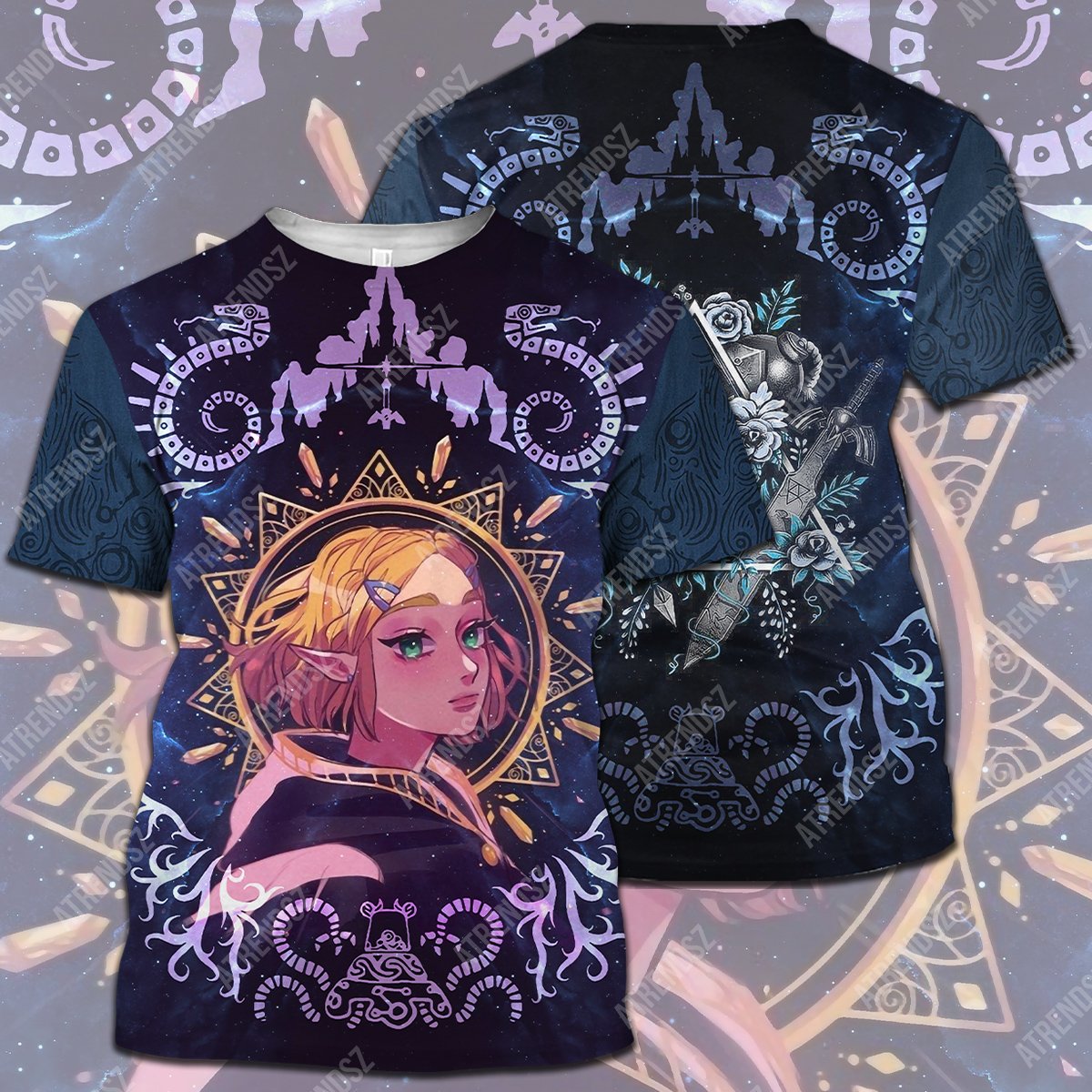 Legend Of Zelda Shirt Zelda Triforce Symbol Mandala Pattern T-Shirt Legend Of Zelda Hoodie