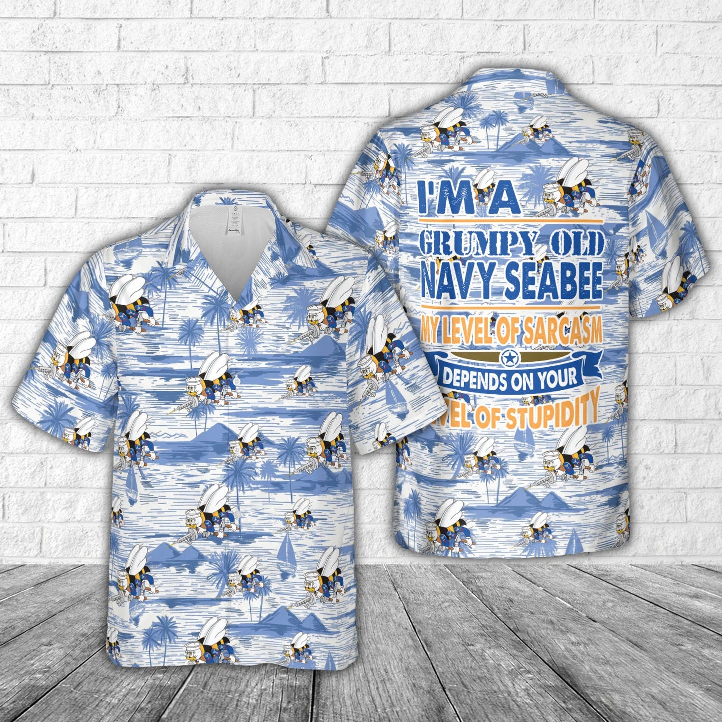 US Navy SEABEES Naval Construction Force (NCF) Hawaiian Shirt