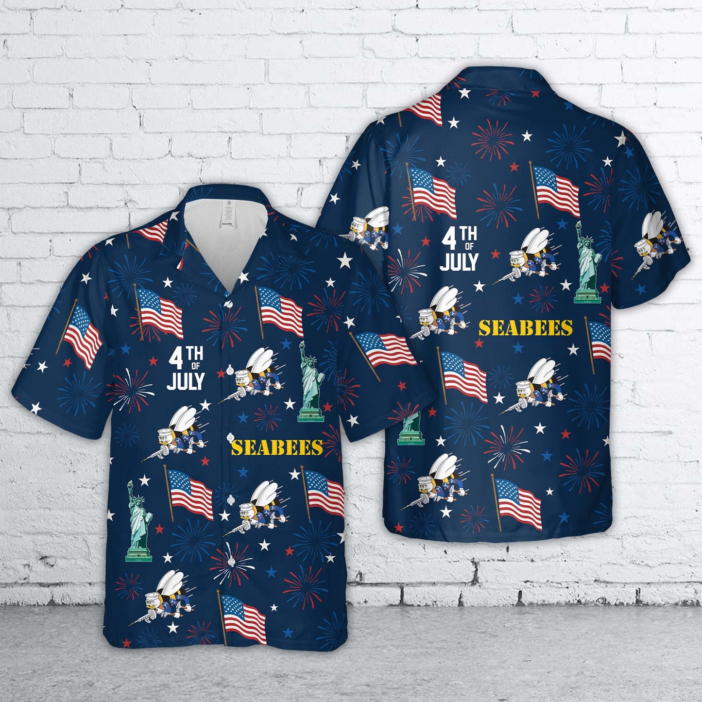 US Navy Seabees, 4th Of July Hawaiian Shirt