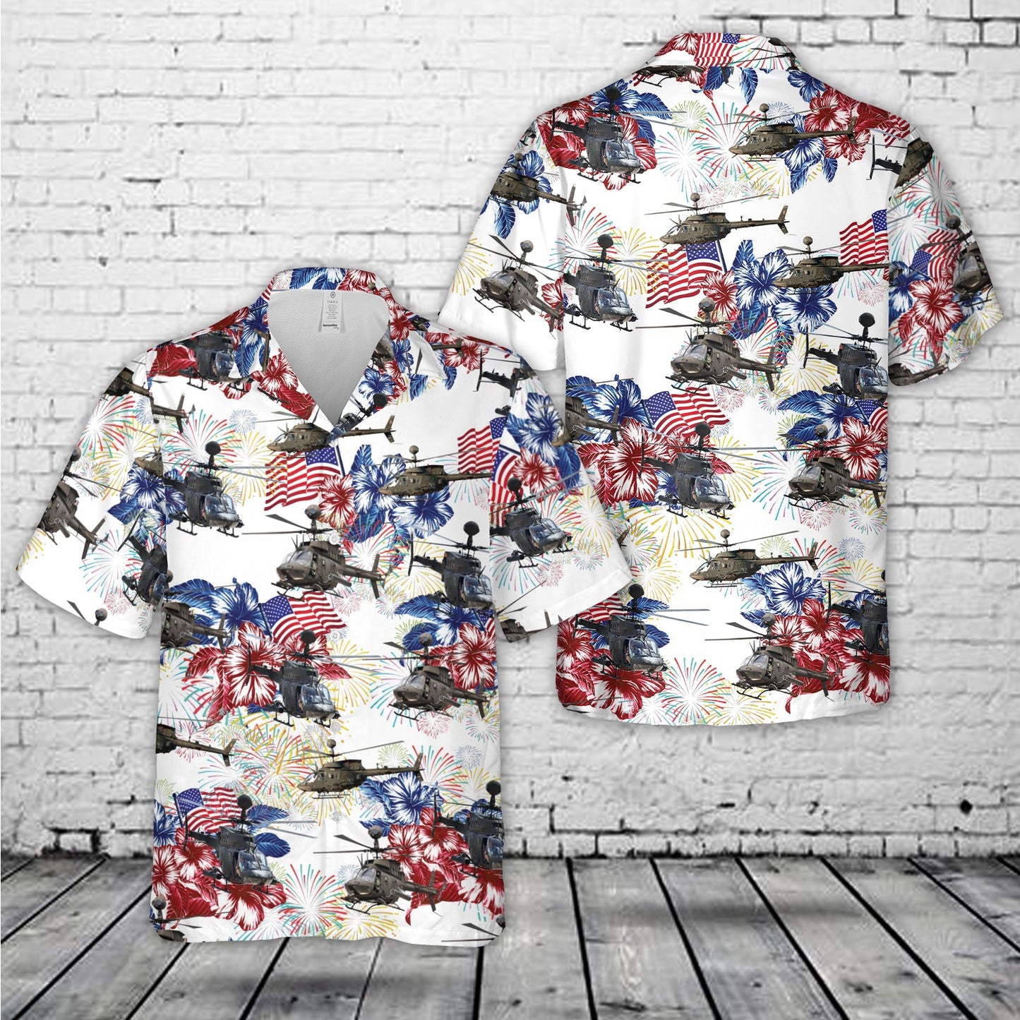 US OH-58D Kiowa, 4th Of July Hawaiian Shirt