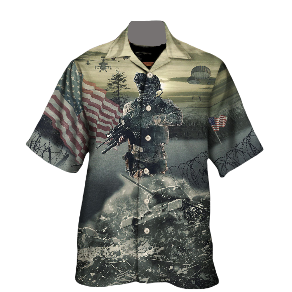 NoClaws Veteran Hawaii Shirt Veteran Brave Steps With Tree Hawaiian Shirt Gray Unisex