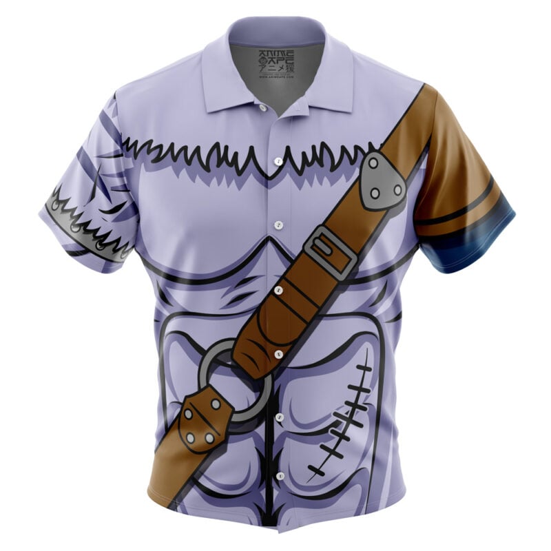 Weregarurumon Digimon Button Up Hawaiian Shirt